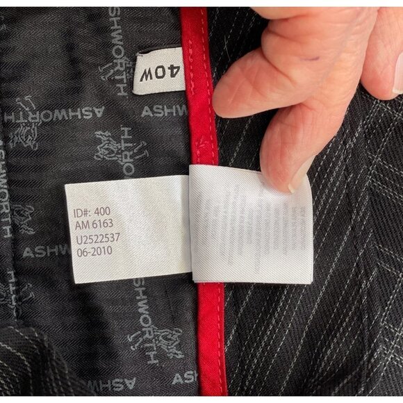 ASHWORTH Men's Checkered Dress Activewear‎ Golf Shorts 40W Black Grey Flat Front - Picture 10 of 13